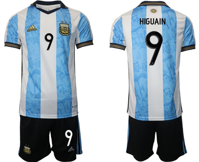 Men 2022 World Cup National Team Argentina home blue #9 Soccer Jersey